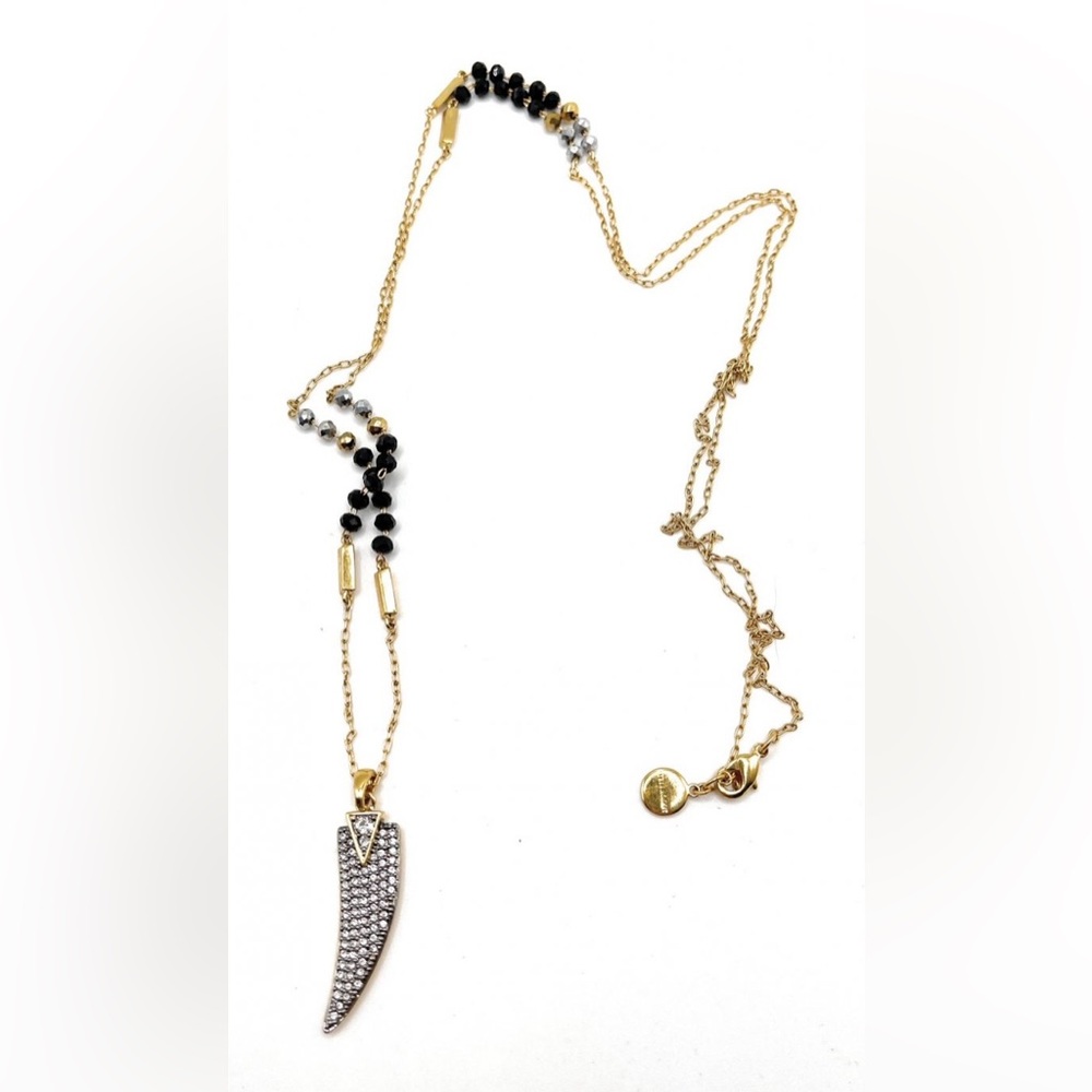 Stella & Dot X Rebecca Minkoff collab horn pendant necklace